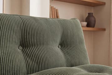 Slaapbank COCOONING 190cm 3-zitter cord groen - 48470, Huis en Inrichting, Ophalen of Verzenden, Nieuw