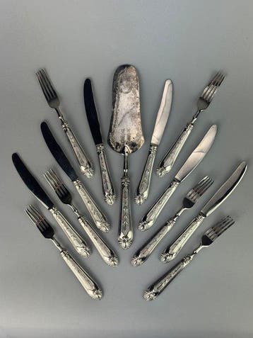 Bestekset voor 6 personen (13) - Metaal, Verzilverd -