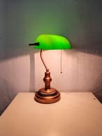 Bankierslamp - Messing, Kristal