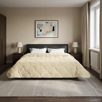 vidaXL Winter Dekbed Crème 200 x 220 cm Microfiber en Teddy, Verzenden, Nieuw