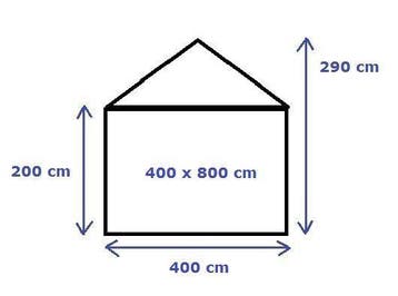 Premium Partytent PVC 4x8x2 mtr in Grijs (4x8 meter), Verzenden, Nieuw, 2 meter of meer, Partytent