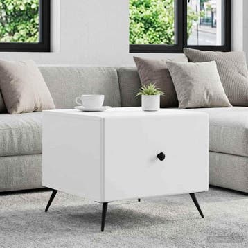 vidaXL Salontafel met lade Wit 49 x 50 x 40 cm Bewerkt hout, Huis en Inrichting, Verzenden, Nieuw, Overige houtsoorten, 50 tot 100 cm