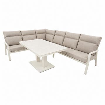 Pacific dining hoek loungeset 5 delig aluminium verstelbaar, Ophalen of Verzenden, Nieuw