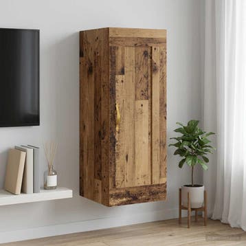 vidaXL Wandkast Oud hout 34,5 x 34 x 90 cm Bewerkt hout, Minder dan 50 cm, Verzenden, Nieuw, Minder dan 100 cm