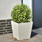 vidaXL Plantenbak 40x40x40 cm staal wit, Tuin en Terras, Bloembakken en Plantenbakken, Verzenden, Nieuw, Metaal