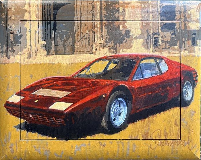 Peter Donkersloot (1959) - Ferrari Berlinetta Boxer, Antiek en Kunst, Kunst | Schilderijen | Modern