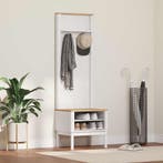 vidaXL Halkast met plank FLORO Wit 50 x 40 x 158 cm Massief, Verzenden, Nieuw