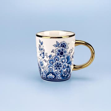 Koffie kopje met bloemen - delftsblauw, Ophalen of Verzenden, Nieuw