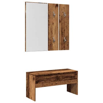 vidaXL Halmeubelset oud houtkleurig, Verzenden, Nieuw