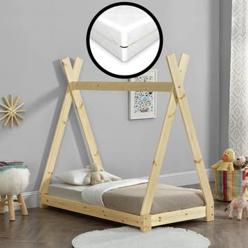 Juniorbed Tipi eenpersoonsbed incl. matras 70x140 - hout, Verzenden, Nieuw