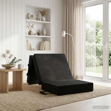 vidaXL Vouwbare Bankbed 75 x 67 x 45 cm Zwart, Huis en Inrichting, Slaapkamer | Matrassen en Bedbodems, Verzenden, Nieuw