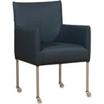 Blauwe leren eetkamerstoelen, Ophalen of Verzenden, Nieuw, Leer