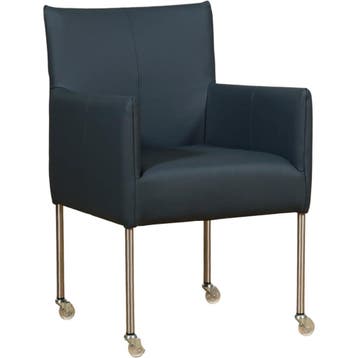 Blauwe leren eetkamerstoelen, Ophalen of Verzenden, Nieuw, Leer