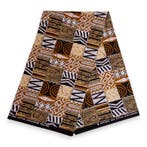 Afrikaanse print stof - Zand Bogolan Mosaic - 100% katoen -, Hobby en Vrije tijd, Stoffen en Lappen, Ophalen of Verzenden, Nieuw