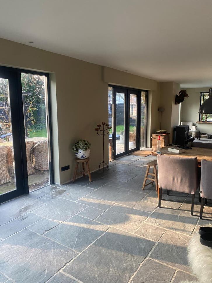 Bourgondische Dallen Chateau Gris Brun Antique nu € 39,95 m2, Doe-het-zelf en Verbouw, Vloerdelen en Plavuizen, Plavuizen, Nieuw