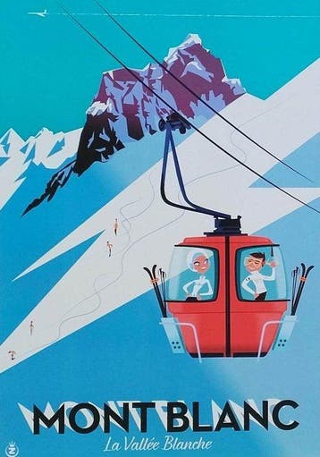 Monsieur Z - Original travel poster - Mont-Blanc  La vallée