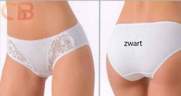 DRIE stuks Italiaanse katoenen dames slip in ZWART, puur en