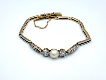 Armband - 14 karaat Platina, Geel goud - 0.50ct. tw. Diamant, Nieuw
