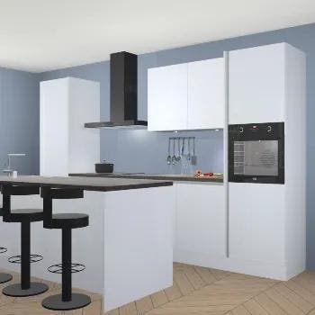 Witte hoogglans greeploze keuken Chili 18602, Huis en Inrichting, Keuken | Complete keukens, Verzenden, Nieuw