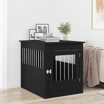vidaXL Hondenbenchmeubel 64,5x80x71 cm bewerkt hout zwart, Verzenden, Nieuw
