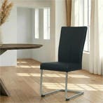 Leren eetkamerstoel Dry - Hermes Nero (zwart) - Sledepoot, Huis en Inrichting, Stoelen, Ophalen of Verzenden, Nieuw, Leer, Modern