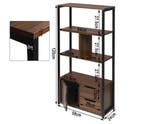 Hoekboekenkast met 3 Lades – Houten Opbergkast met 4 Planken, Huis en Inrichting, Kasten | Boekenkasten, Verzenden, Nieuw