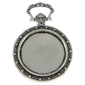 Camée of Cabochon houder tray Ø20mm antiek zilverkleur, Ophalen of Verzenden, Nieuw, Overige typen