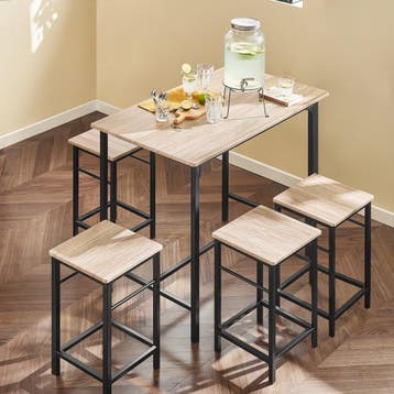 2dekans | SoBuy Bartafel met 4 Krukken - Modern - max. 120, Huis en Inrichting, Tafels | Eettafels, Ophalen of Verzenden, Zo goed als nieuw