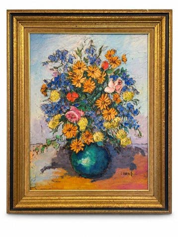Jean Danyach (1934-2019) - Bouquet de fleurs au vase