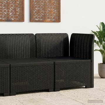 vidaXL Eénpersoons Tuinbank Rattan Look PP Antraciet, Verzenden, Nieuw