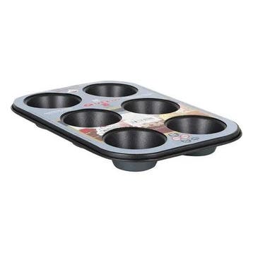 Quttin bakplaat muffins voor 6 porties zwart, Ophalen of Verzenden, Nieuw