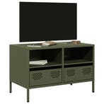 vidaXL Tv-meubel 68x39x43,5 cm koudgewalst staal olijfgroen, Minder dan 50 cm, Verzenden, Nieuw, Minder dan 100 cm