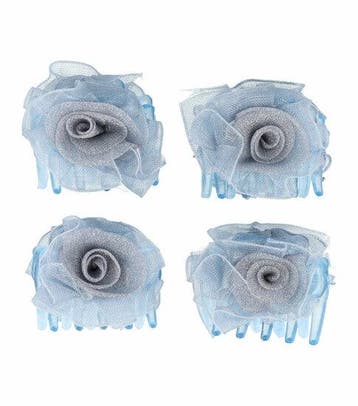 Haarspeld Haarklemmen 3cm – Roos Bloem – Chiffon Stof –, Nieuw