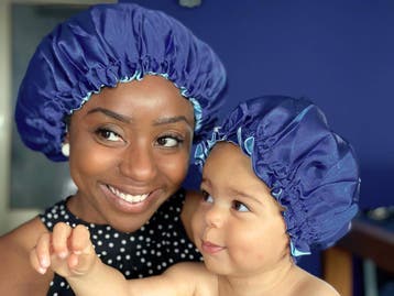 Blauwe Satijnen Slaapmuts (Moeder + Dochter / Mommy & Me ), Ophalen of Verzenden, Nieuw