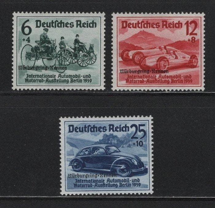 Duitse Rijk 1939 - Nürburgring-Rennen volledig - Michel, Postzegels en Munten, Postzegels | Europa | Duitsland