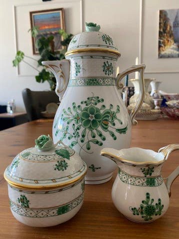 Herend - Pot - Porselein - Herend pottenset 3-delig