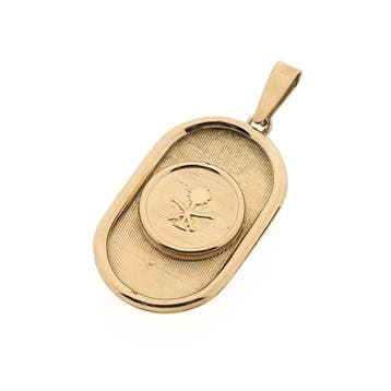 Roségouden hanger met embleem van Saudi Arabië, Ophalen of Verzenden, Gebruikt, Goud, Overige merken