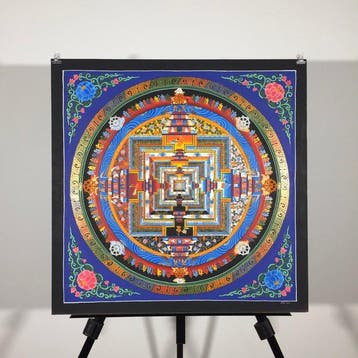 54,5 cm - 24 Kt Gold Details - Refined Painting of Tibetan