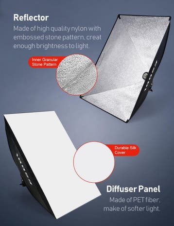 Softbox - Fotostudio - Studiolamp  - 5x85W - LED - ESDDI, Verzenden, Zo goed als nieuw