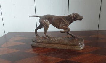 P. Chenet - Figuur - Hond - 16 cm - Brons
