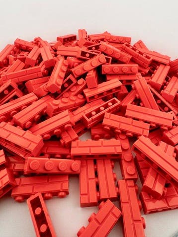 Lego - 150* Masonry Bricks 1x4 lange versie ! - Coral -, Nieuw