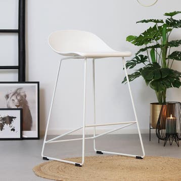 50% Korting: Scandinavische Barkruk Ellen wit 66cm, Huis en Inrichting, Barkrukken, Ophalen, Zo goed als nieuw