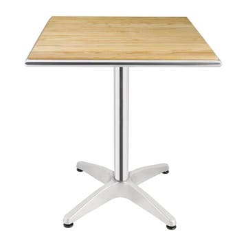 Bolero vierkante terrastafel met essenhouten blad 60cm, Zakelijke goederen, Horeca | Meubilair en Inrichting, Verzenden, Nieuw in verpakking