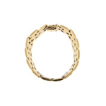 8 karaat tankschakel armband (Schakelarmband), Ophalen of Verzenden, Gebruikt, Geel, Goud