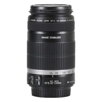 Canon EF-S 55-250mm f/4-5.6 IS met garantie, Gebruikt, Canon, Canon EF-S, Telelens