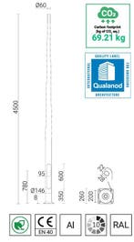 Kantelmast scharniermast 4,5 meter hard geanodiseerd alu..., Nieuw