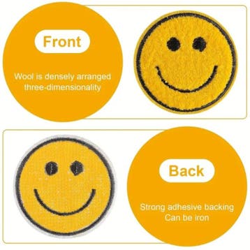 Embleem smiley - emoji - 6 x 6 cm - applicatie - opstrijk..., Ophalen of Verzenden, Nieuw, Overige typen