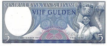Bankbiljet Suriname 5 gulden 1963 UNC, Postzegels en Munten, Bankbiljetten | Nederland, Verzenden