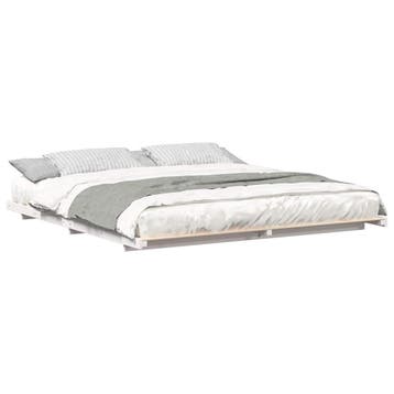 vidaXL Bedframe Wit 180 x 220 cm Massief grenenhout, Huis en Inrichting, Slaapkamer | Bedden, Verzenden, Nieuw, Wit, Hout