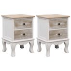 vidaXL Nachtkastjes 2 st 35x30x50 cm paulowniahout, Huis en Inrichting, Minder dan 45 cm, Verzenden, Nieuw, Minder dan 55 cm
